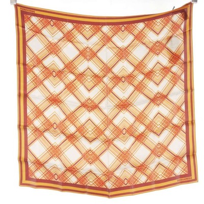 DSQUARED2 Silk Check Scarf 65cm (25.6'') Orange Sample, Excellent Condition