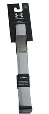 New! Under Armour Golf Womens DriveStretch Webbing Belt White/Gray/Silver