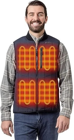 Men's Dual Control Heated Vest with 5 Heat Zones w/Batt Bomber Vest Pro
