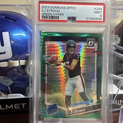 2023 Panini Donruss Optic Rated Rookie Green Hyper Prizm C.J. Stroud #244 PSA 9