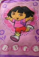 Vintage Nickelodeon™ Dora the Explorer™ Fleece Blanket 30 x 42 pink purple JUMP