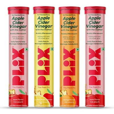 PLIX THE PLANT FIX Apfelessig Tablette Gewichtsverlust 8er Pack (Multi Flavour)