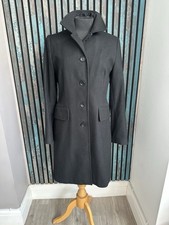 Banana Republic Black Wool Blend Coat Tailored Smart Long Jacket UK Small