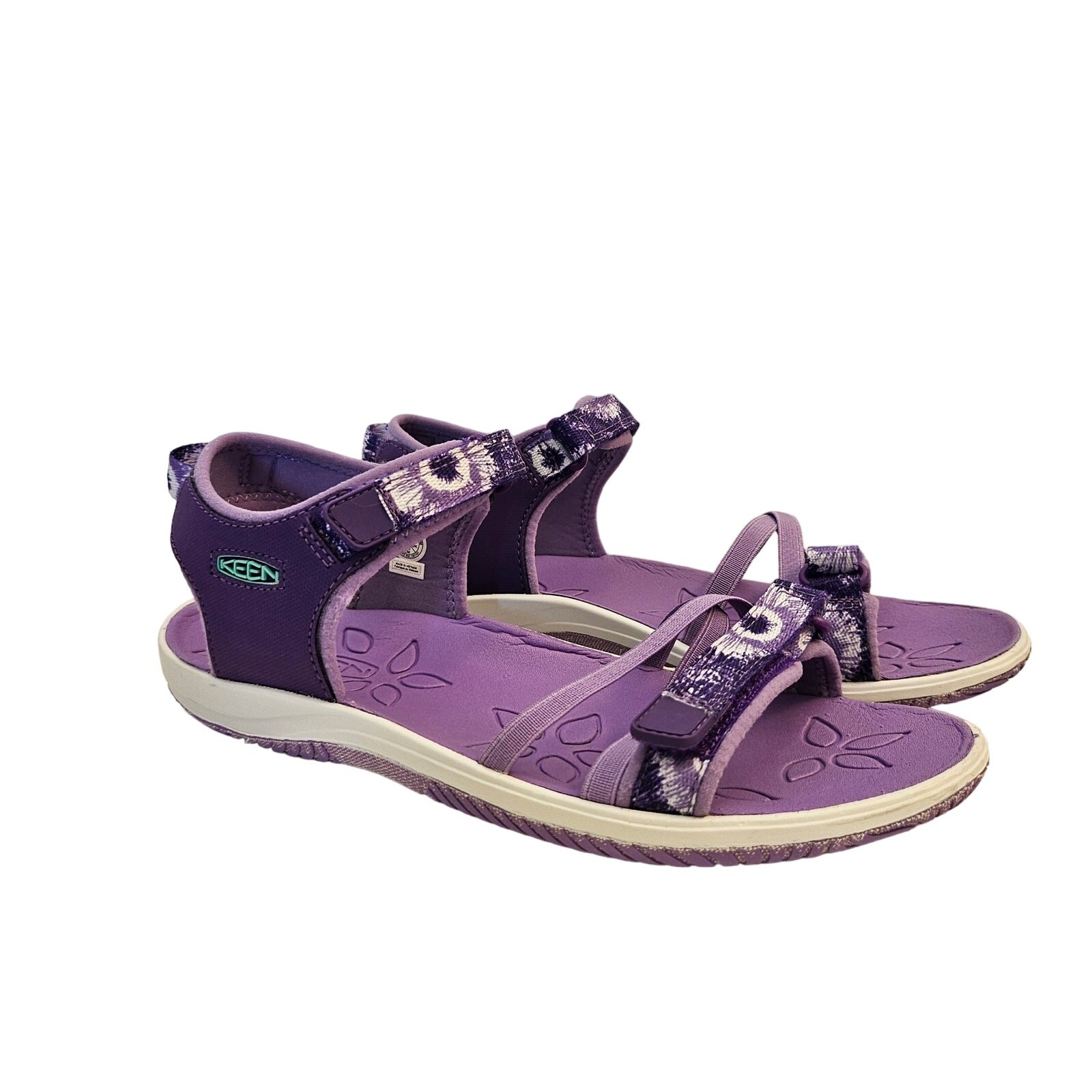 Sandali con cinturino posteriore Keen Elle bambino grande taglia 6 viola tie dye regolabili leggeri