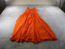 RYANTH Dress Womens 6 Orange Formal Maxi Gown Pleated Bodice Lace Up Back