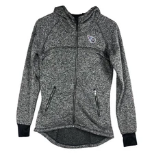 Tennessee Titans Jacket Womens Small Hooded NFL Pro Line Full Zip Heathered Gray