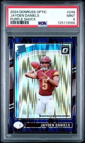 2024 Panini Donruss Optic - Jayden Daniels #248 Purple Shock PSA 9 Commanders