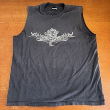 Y2K Dragon Urban Grunge Graphic Tank T shirt Vintage Skater Blue Classic 2000s S