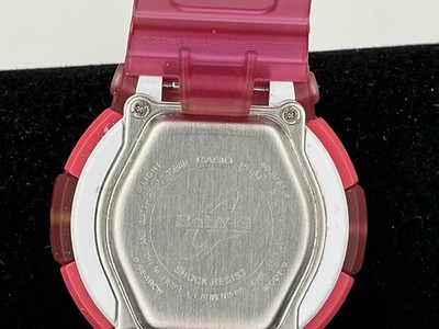 CASIO vintage BGA-130 PINK Analog Digital Neon Dial Baby-G Watch