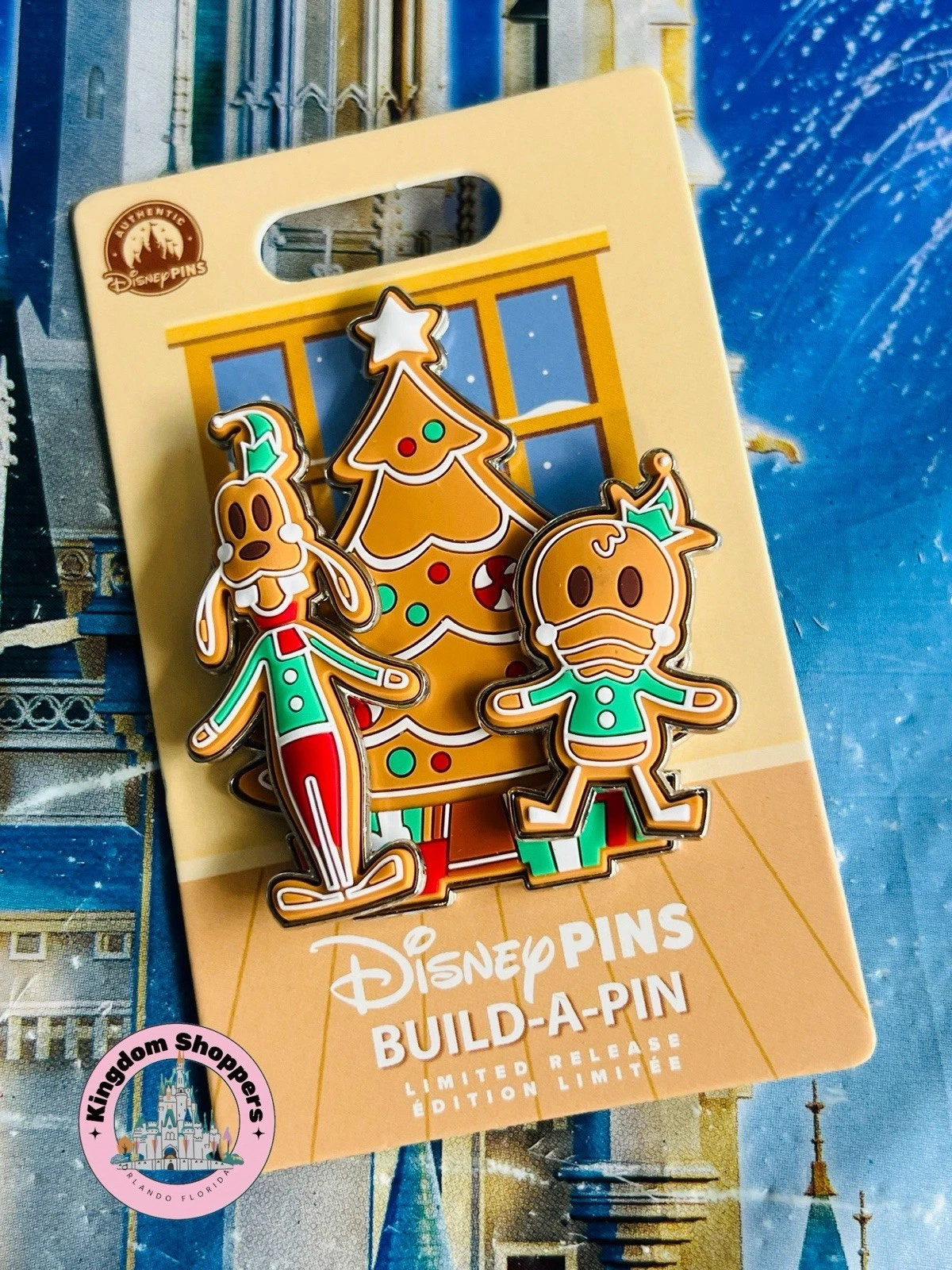 2025 Disney Parks Build A Pin 3 Pin Set Christmas Holiday Goofy & Donald Duck LR