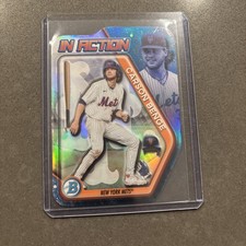 2025 Bowman Draft Chrome Baseball Carson Benge In Action Die Cut Mets
