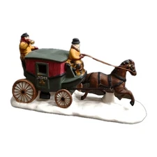 Vintage 1988 Dept 56 Heritage Village Accessories Horse/ Dover Coach Handpainted