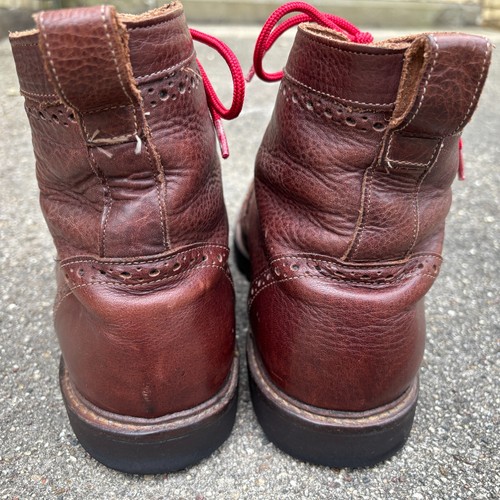 Allen Edmonds Long Branch Wingtip Semi Brogue Brown Men Ankle Boots 12 Made USA - Picture 3 of 15