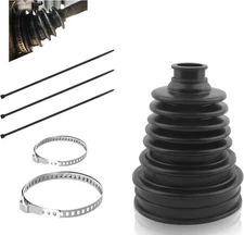 1PC CV Boot with 2 Stainless Steel Clamps & 3 Cable Ties,Waterproof & 1PCS 