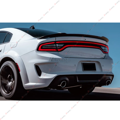 Replacement For 2015-Present Dodge Charger | SRT Performance Track Style ABS Plastic - Painted Glossy Black Rear Window Roof Wing Spoiler
