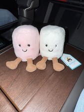 Jellycat NEW WITH TAGSS AMUSEABLE PINK AND WHITE MARSHMALLOWS Soft Plush Toy