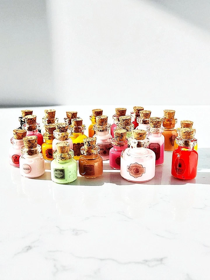 Flacon à potion miniature fait main maison de poupée apothicaire magique... - Photo 4/4