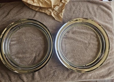 (2) NOS Hollywood Wheel Disk. 14 inch Beauty Rims From Allide Auto in the 60s