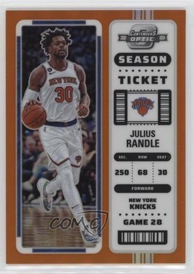 2022 Panini Contenders Optic Season Ticket Orange Prizm 40/49 Julius Randle 0f7h