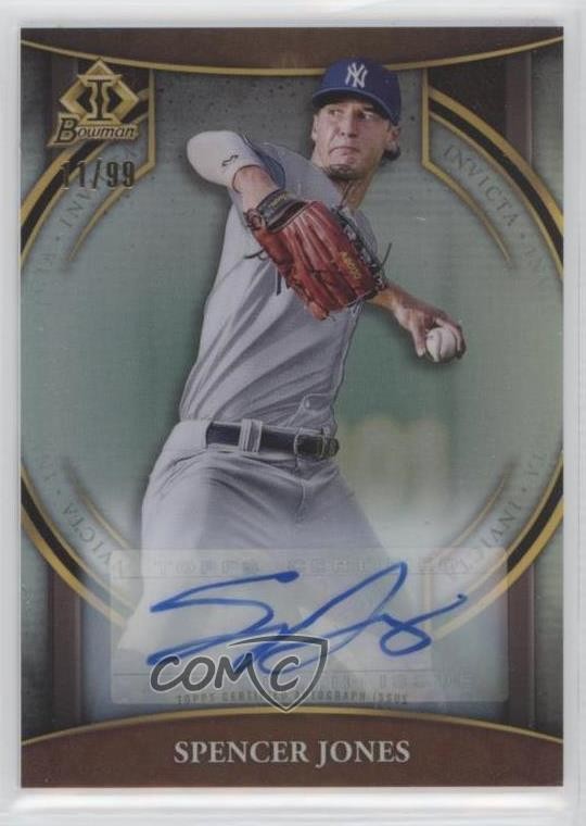 2023 Bowman Bowman Invicta Auto 11/99 Spencer Jones #BI-6 Auto q9p