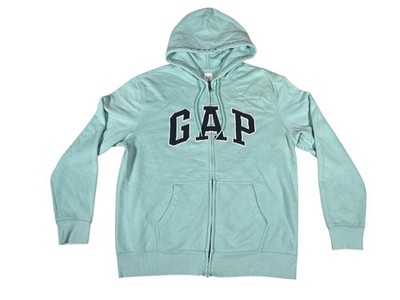 GAP Mens Size L Blue Pullover Hoodie Sweatshirt Long Sleeve Sweater Spell Out