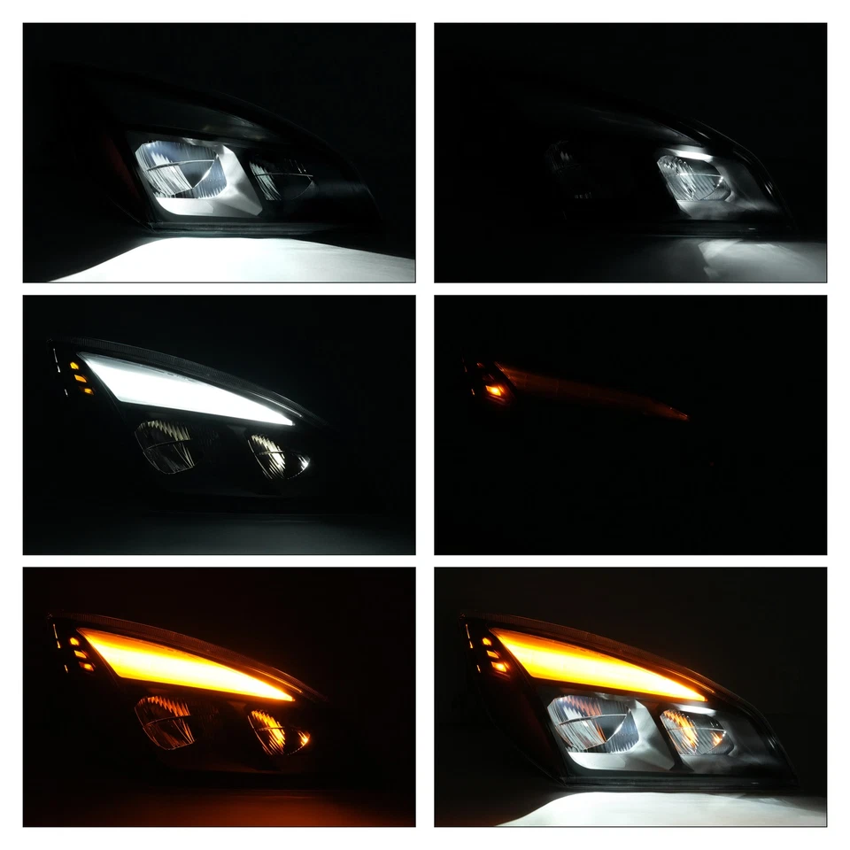 Pair For Freightliner Cascadia 2018-2025 Full LED Black Headlights Headlamps - Image 3 of 4