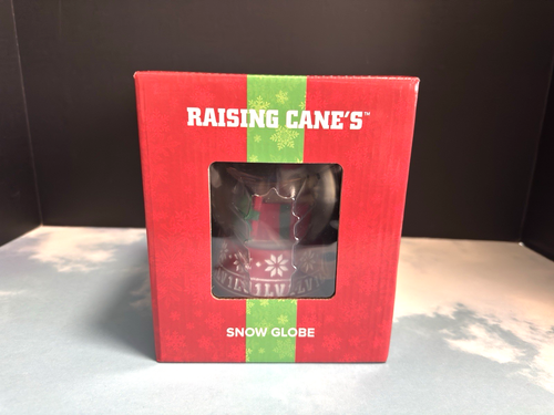 Globo de nieve Raising Cane's Chicken Fingers Santa Cane the Dog nuevo en caja - Imagen 13 de 19