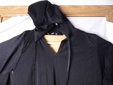Halloween Black Hooded Cape Adult Long Cloak Costume Witch Coat 44"in L72"in W