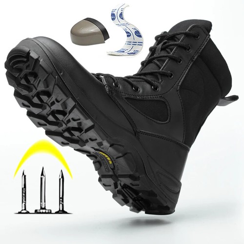 Zapatos Altos De Seguridad Para Hombres Botas Con Punta Acero Antigolpes Trabajo - Picture 9 of 25