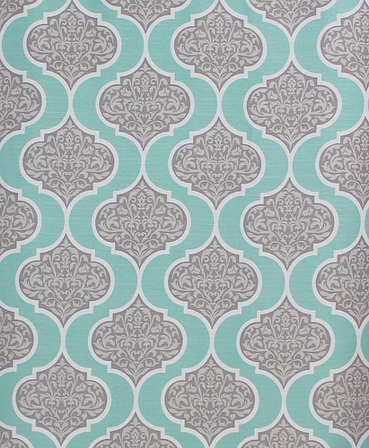 C.H.D Home Turquoise Grey White Fabric Shower Curtain: Decorative Floral - Picture 2 of 4