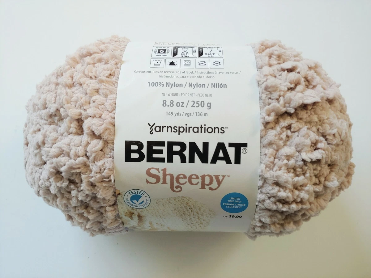 Bernat Sheepy Yarn Lot Plush Bunny Brown Beige 8.8 oz Bulky Baby Soft Nylon