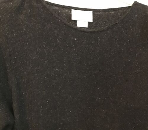 Sarah Arizona M Black Glitzy Long Sleeve Rayon Pullover Sweater - Picture 2 of 3