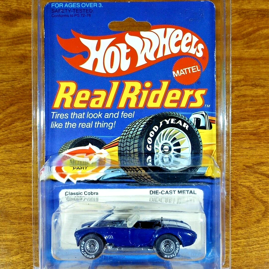 Hot Wheels Vintage Real Riders Classic Cobra Blue Gray Hubs HK 