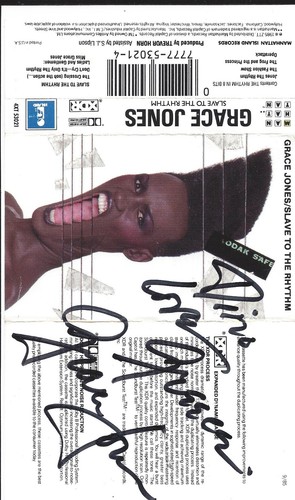 Rare SIGNED GRACE JONES Vintage Slave to the Rhythm Cassette AUTOGRAPH Celebrity