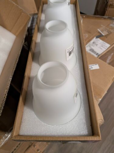 2 1/4" Fitter White Glass Bell Shade for wall Light, Vanity Cover pack of 4 - Picture 5 of 10