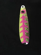 High Percentage Salmon Trolling Spoon With Hyper Vis Tape Not Paint 4 3/4”