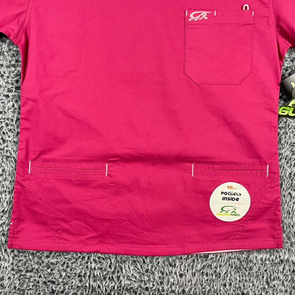 Blusa Médica IguanaMed Med para Mujer XS Rosa en Polvo Flex II Quattro 3 Bolsillos Cuello en V Foto 3 de 4