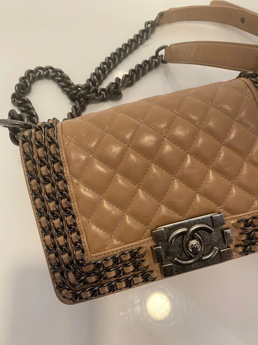 Chanel boy online bag calfskin