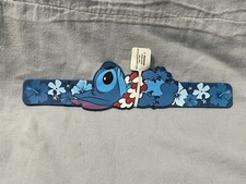 NEW Walt Disney Parks Slap Bracelet - Lilo  Stitch - Laying Down Stitch w/ Lei