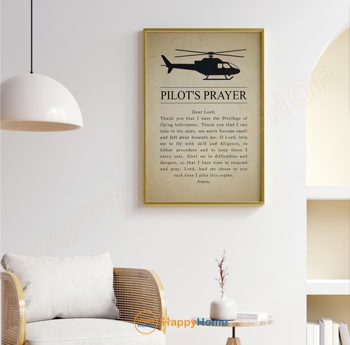 Pilot's Prayer Wall Art Aviation Helicopter Quotes Print Home Wall Decor -PC16 - Picture 4 of 17