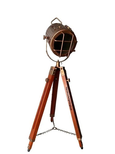 Floor Lamp Copper Finish Floor Lamp with Tripod Searchlight - Picture 9 of 9