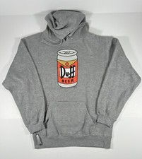 Simpsons Duff Beer Hoodie Men's Sm Universal Studios Koozie Pocket Bottle Holder