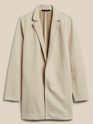 Banana Republic Factory $99.99 Knit Brushed Long Blazer, Size XS Black - Picture 7 of 7
