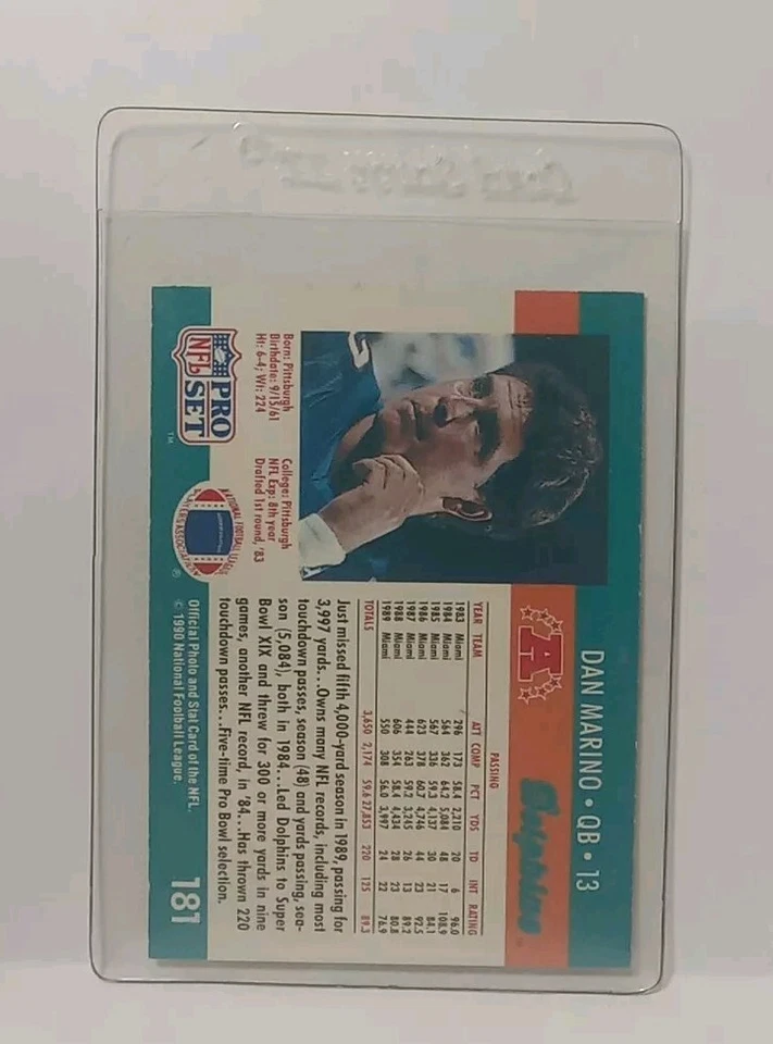 RARE Error Franco Harris 1990 Pro Set #181 Card Dan Marino On Backside Of Card - Image 2 of 4