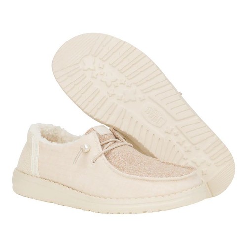 Hey Dude Wendy Brushed Cozy Women's Casual Shoes, Ivory, W7 - Picture 4 of 7