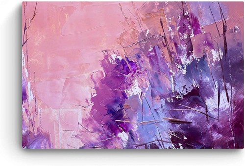 Abstract Purple Painting 90x60cm Framed Premium Quality Wall Art Print - Bild 2 von 3
