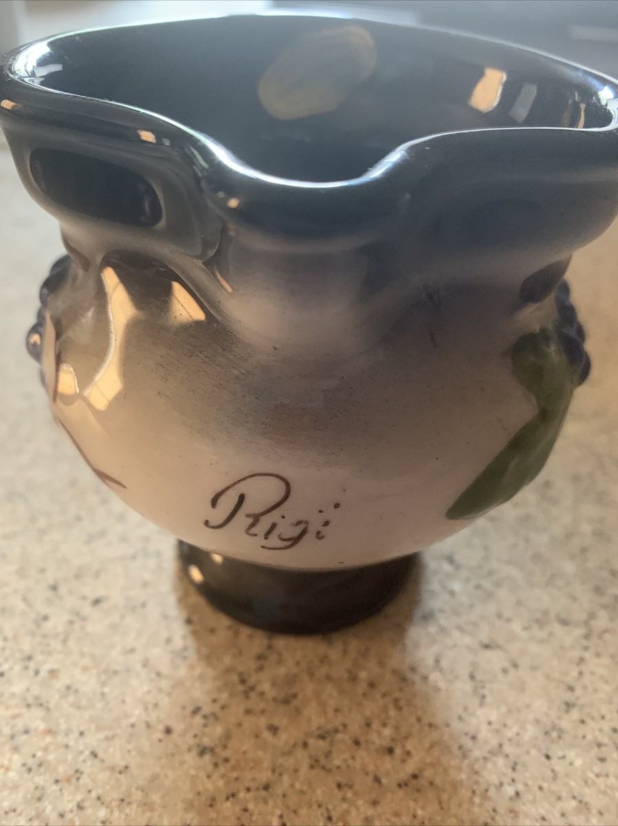 Vintage Rigi French Pottery pitcher With Grapes | eBay
