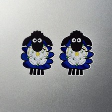 2x Yorkshire Rose County Flag Sheep Lamb Vinyl Sticker Decal For Car 50x65mm