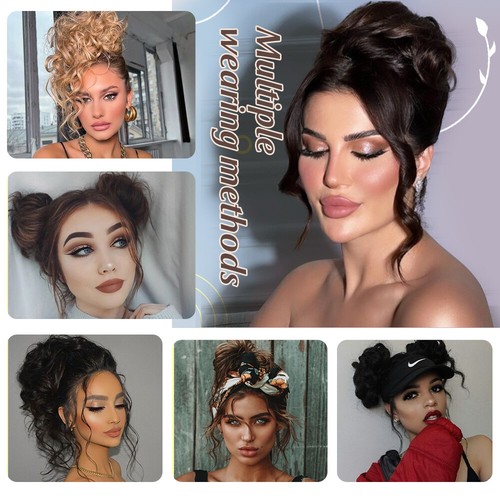 US CLEARANCE Messy Hair Bun Piece Scrunchie Chignon Updo Ponytail Extensions 85g - Picture 13 of 55