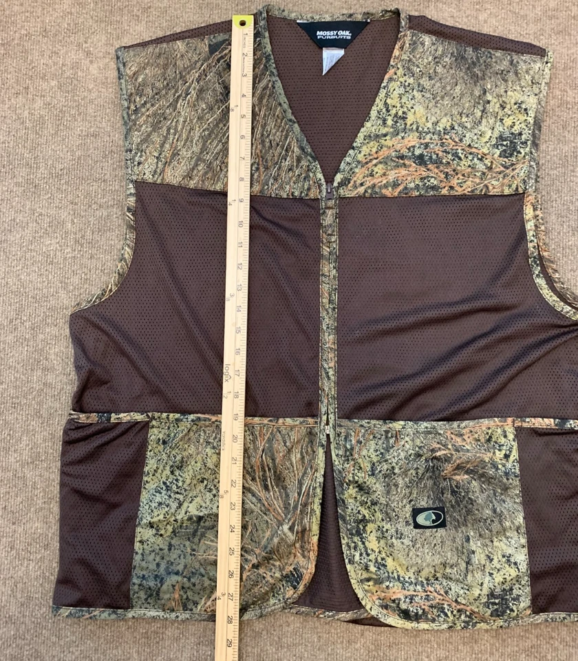 Mossy Oak Vest Mens M/L Pursuits Brush Camo Turkey Dove Zip Quilted Mesh Hunting - Image 4 of 4